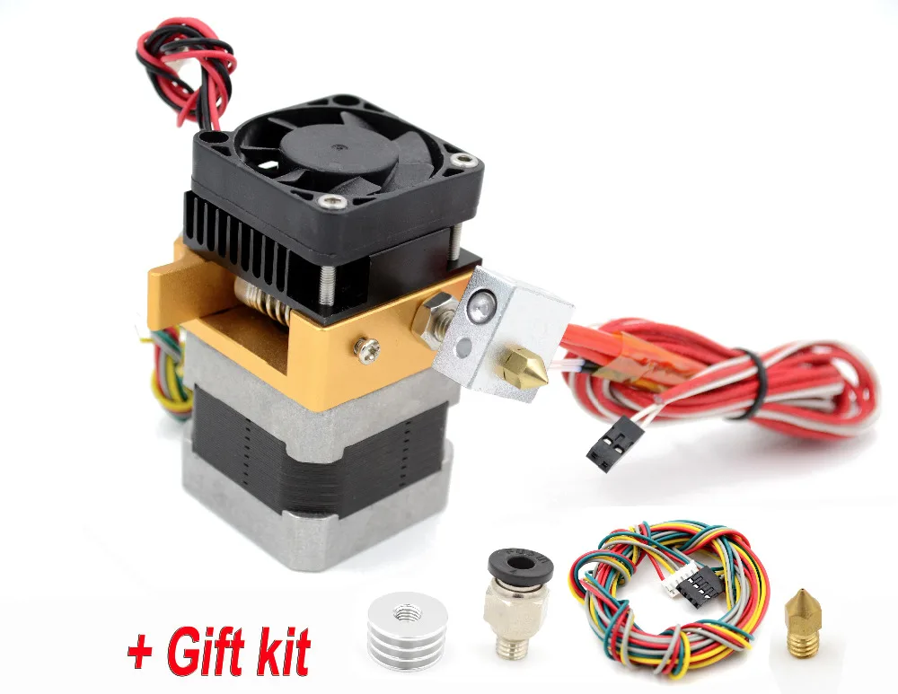 Upgraded 3D Printer MK8 Extruder Print Head J-head Hotend Nozzle 0.3mm/0.4mm/0.5mm for 1.75mm Filament with Gift Kit