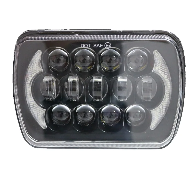 Пара 105 Вт 5X7 7X6 дюймов Retangular Feixe Farol Com High/How DRL квадратные фары для Jeep Cherokee XJ Wrangler YJ - Цвет: 2x Black