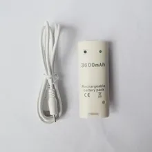 Аксессуары для игр wii 3600mAh перезаряжаемый аккумулятор+ кабель для зарядки для пульта дистанционного управления Nintendo wii белого цвета