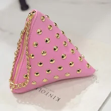 Искусственная кожа цепи заклепки женские портмоне кошелек дорожные сумки небольшой телефон Чехол carteira Bolso Mujer Bolsa feminina для девочек