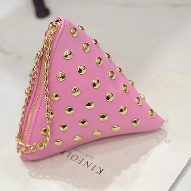 

PU leather chain rivet women coin purse wallet travel bags small phone pouch carteira bolso mujer bolsa feminina for girls