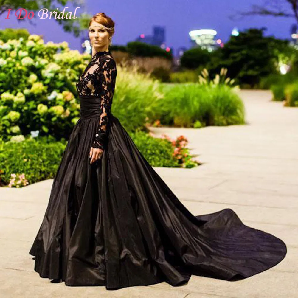 black silk wedding dress