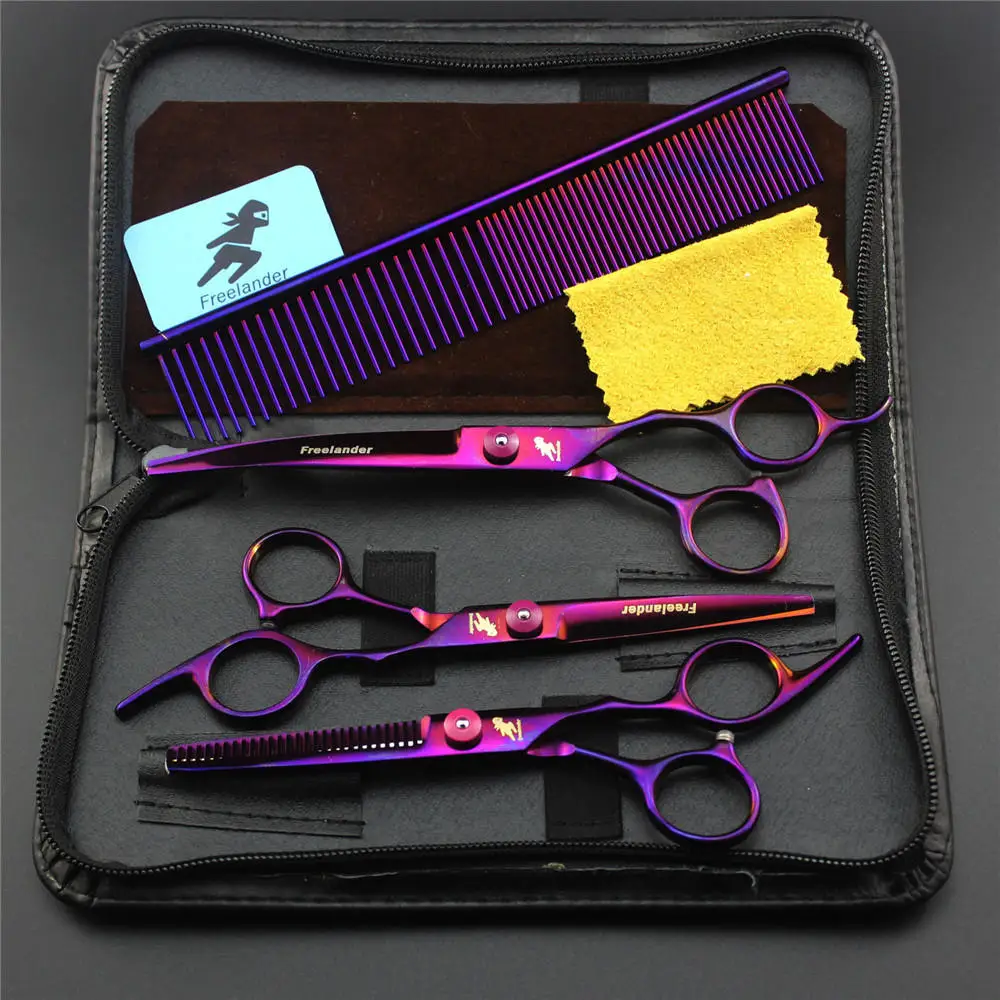 

3pcs/set Hot Sale Pet Grooming Scissors Straight Thinning Curved Shears Cat Dog Hair Cutting Scissor for Pets Groomer Colorful