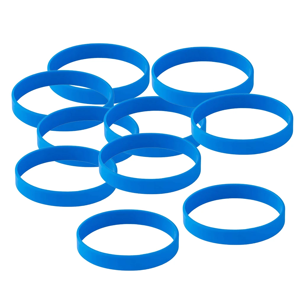 MagiDeal 10pcs/Pack Blank Silicone Rubber Elastic Wristbands Fashion Rubber Bracelet