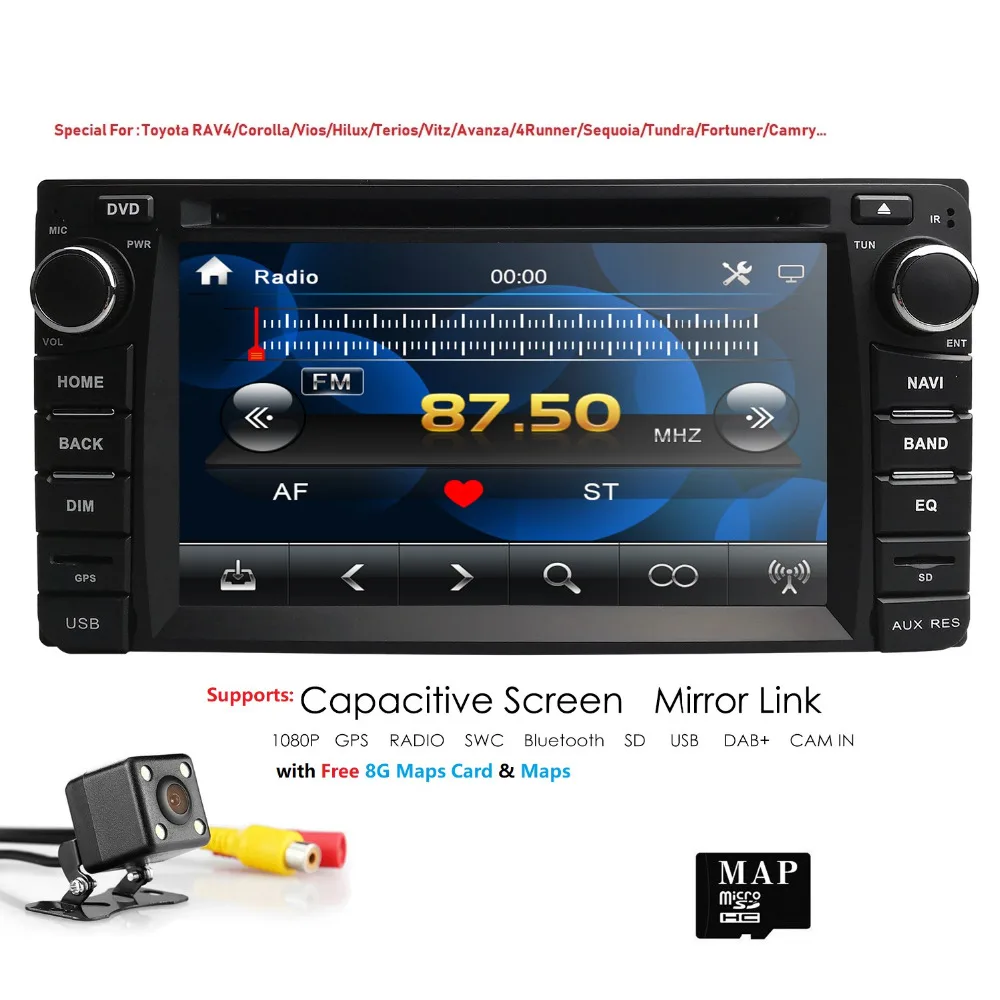 

Hizpo 2DIN RADIO GPS CAR DVD Player Universal For Toyota Prado 120 for Lexus GX470 Car Radio GPS Navigation BT free map camera