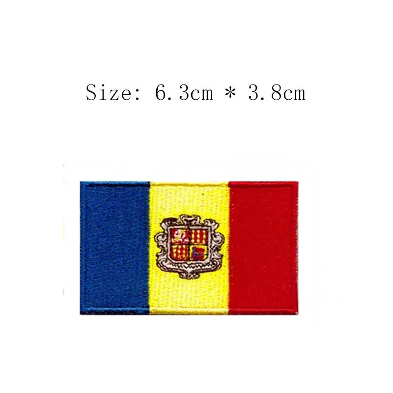 

Andorra embroidery flag patch Andorra La Vell emblem shipping for Motorcycle Jacket coat Wholesale iron on sew right chest