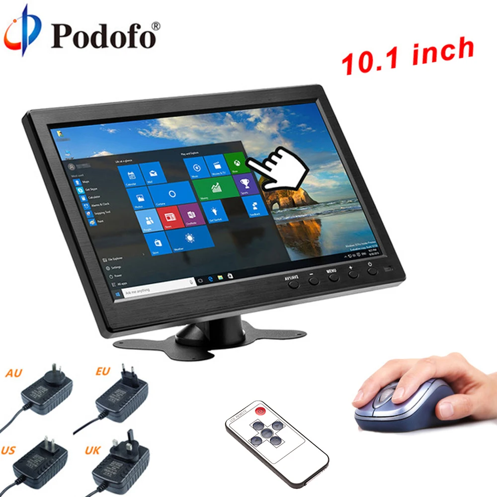 Podofo 10.1"HD Car Headrest Monitor TFT LCD HD Digital Screen HDMI/VGA