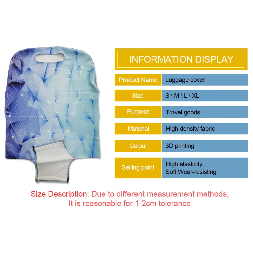 Travel accessories suitcase protective covers 18-30 inch elastic luggage dust cover case stretchable Aircraft pattern Travel accessories suitcase protective covers 18-30 inch elastic luggage dust cover case stretchable Aircraft pattern