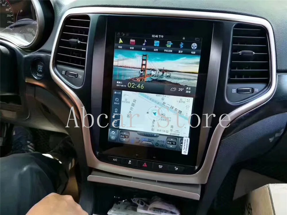 10,4 ''Tesla стиль Android 8,1 автомобильный dvd-плеер gps навигация для JEEP Grand Cherokee 2012- стерео радио CARPLAY ips PX6 HDMI