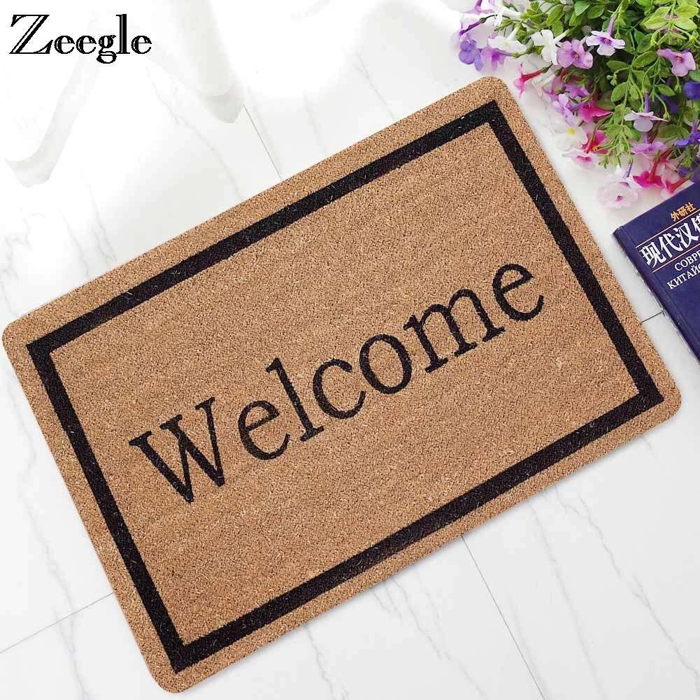 Welcome Doormat Easy Clean Rug Mats for Entry Machine Washable Indoor Carpet Doormats with Beautiful Mountains Art Illustration 19.5Wx31.5L Non-Slip Entrance Floor Rug