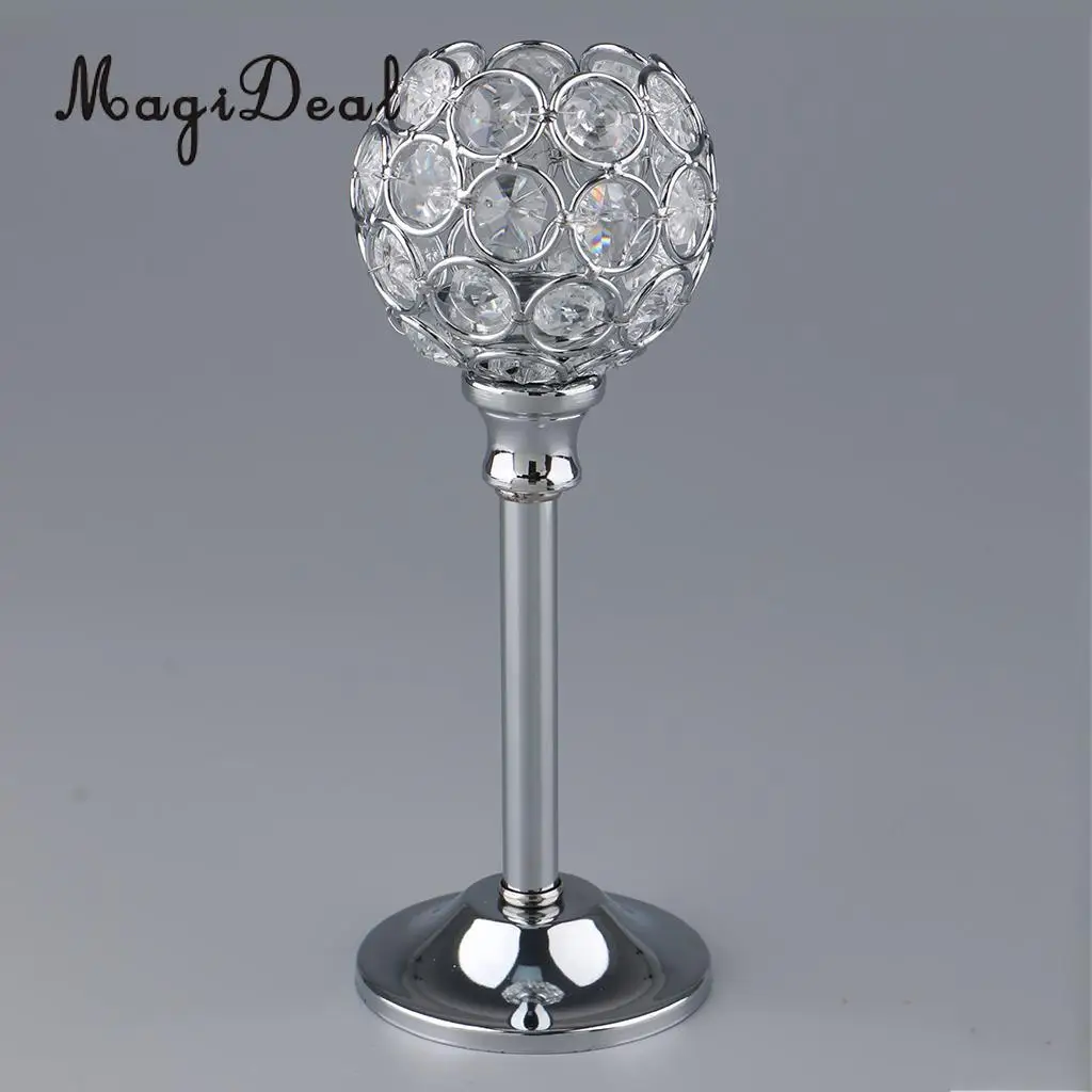 MagiDeal	 Mosaic Crystal Wedding Present Candlestick Candle Tea Light Holder Stand for Events Wedding Home Party Decor	