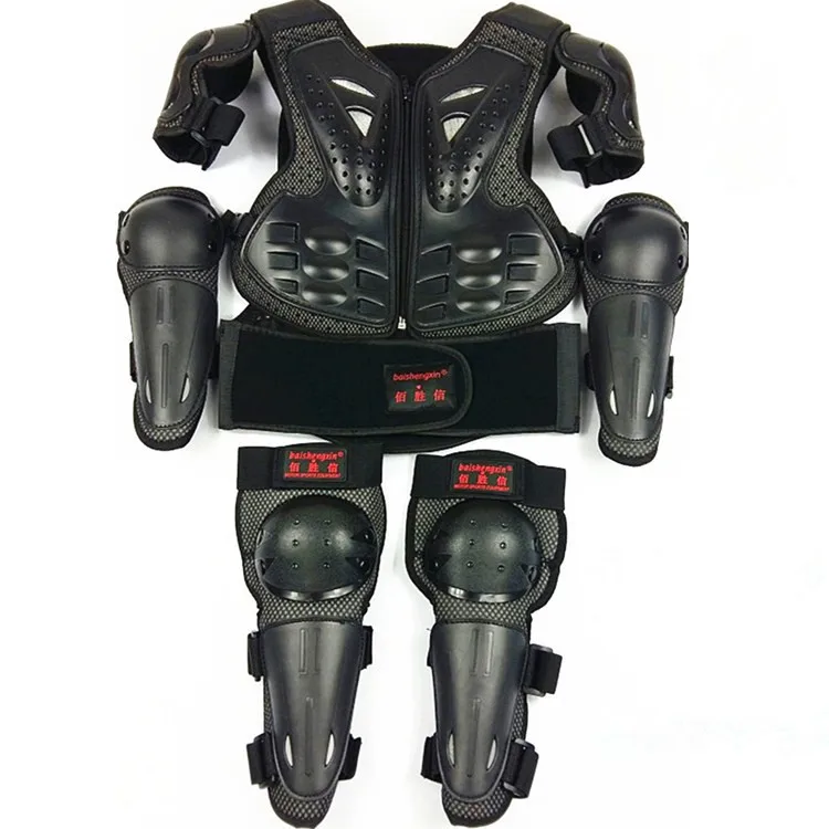 

Youth child Motocross Motorcycle Gear Kids Youth Body Protector Vest Armor Jacket Chest Protection With- elbow kNee protection R
