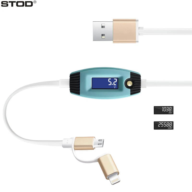 STOD Micro USB кабель тестер светодиодный дисплей текущее время поддержка быстрая зарядка для samsung huawei zte Xiaomi power Bank зарядное устройство метр