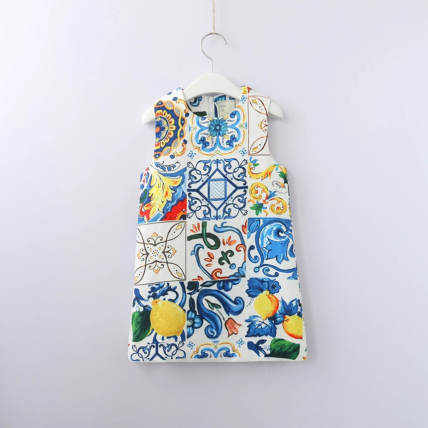 Kids Floral Dress For Toddler Girl Wholesale Lots Bulk Clothes Children White Sleeveless European Designer Party | Детская одежда и