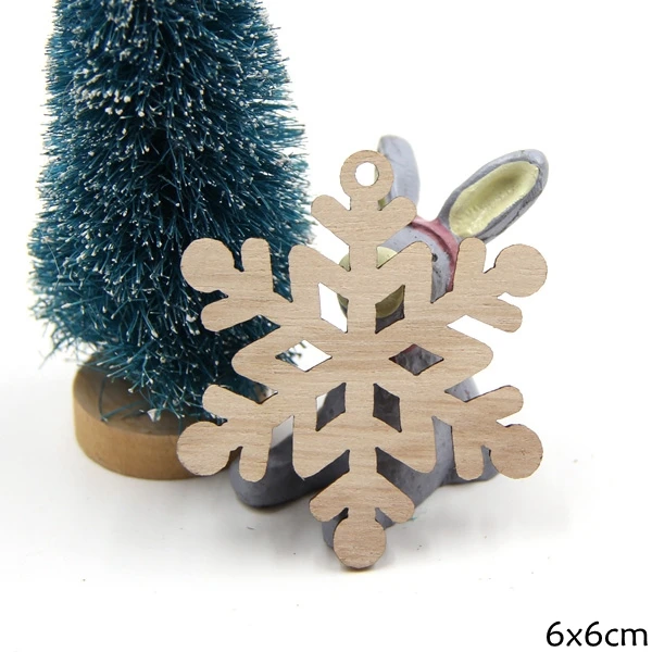 10 шт. DIY мульти Tpye натуральные рождественские деревянные подвески, украшения для рождественской вечеринки, подвески на елку, подарки для детей - Цвет: Snowflakes A