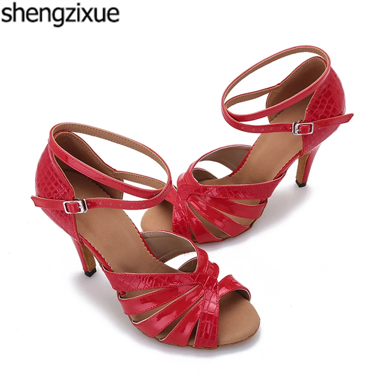 red latin dance shoes