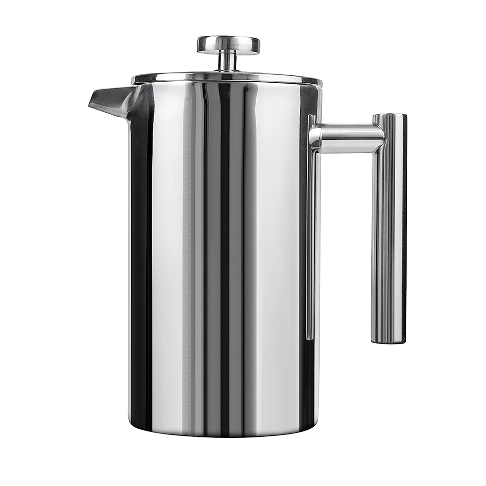 

French Press Double-Wall Stainless Steel Mirror Finish (1L) Coffee/Tea Maker 18/10 Stainless Steel