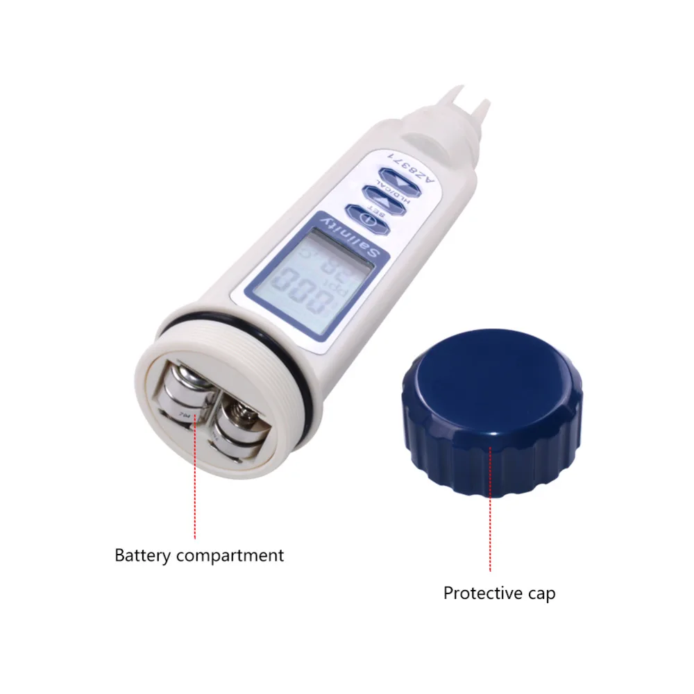 Водонепроницаемый AZ8371 IP65 соленомер проводимости ЖК-дисплей проводимость Ручка Тип Тестер морской воды 0-70 ppt детектор солености