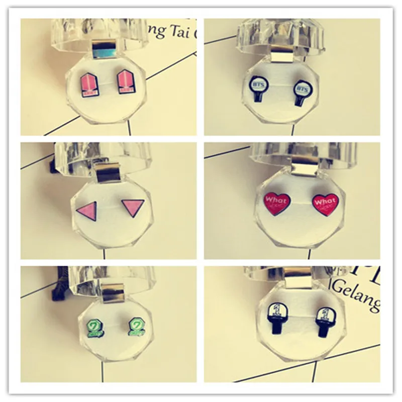 БЦ корейские звезды BTS BT21 хотите один GOT7 серьги куклы для студентов девочка