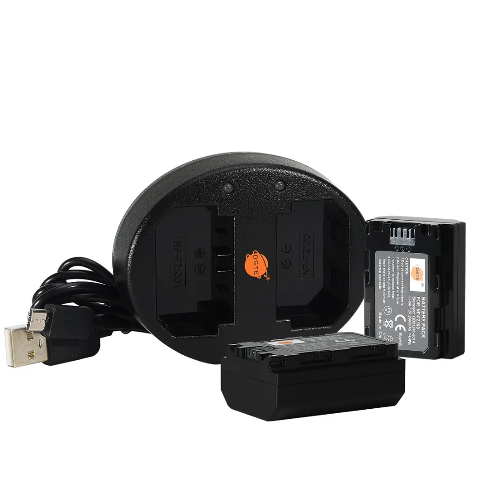 

DSTE 2x NP-FZ100 Battery + Dual USB Charger for Sony BC-QZ1, a9, a7R III, a7 III, ILCE-9 ILCE-7RM3 ILCE-7M3