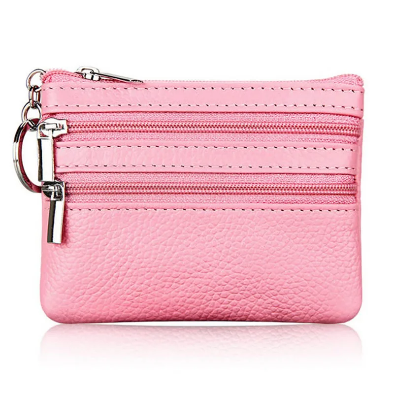 2 zip-pink Женский винтажный кошелек из искусственной кожи на молнии, клатч, модный короткий маленький кошелек для монет, дизайн, мягкая однотонная квадратная сумка - Цвет: 2 zip-pink