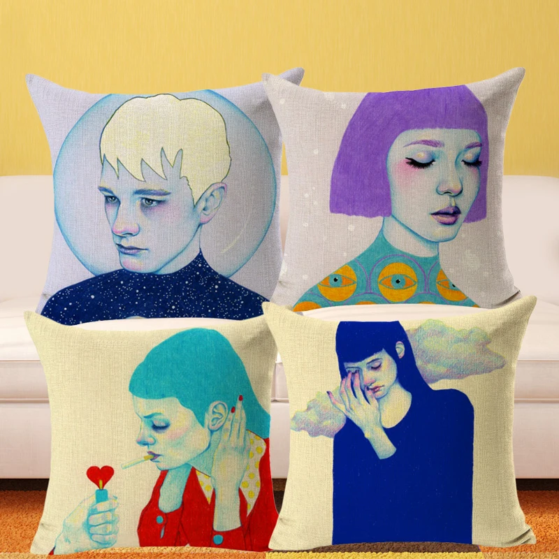 Modern-Style-Pillow-Case-Covers-Cool-Girl-boy-House-De-Coussin-Funda-Cojin-Car-Throw-Cushion