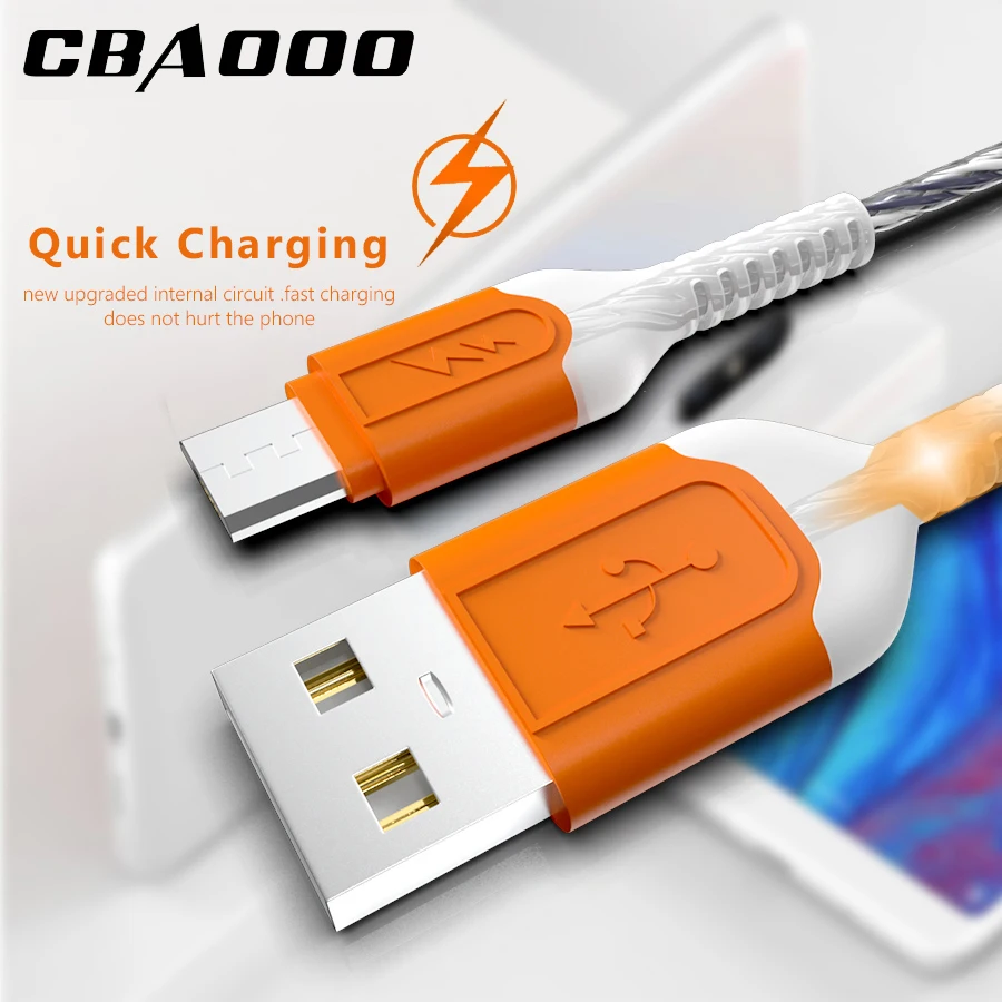 

1M Fast Charging USB Cable Glowing Data Cable Micro Type C Charger Cord For iPhone X XS MAX XR 8 7 6s Plus 5 Mobile Phone Cables