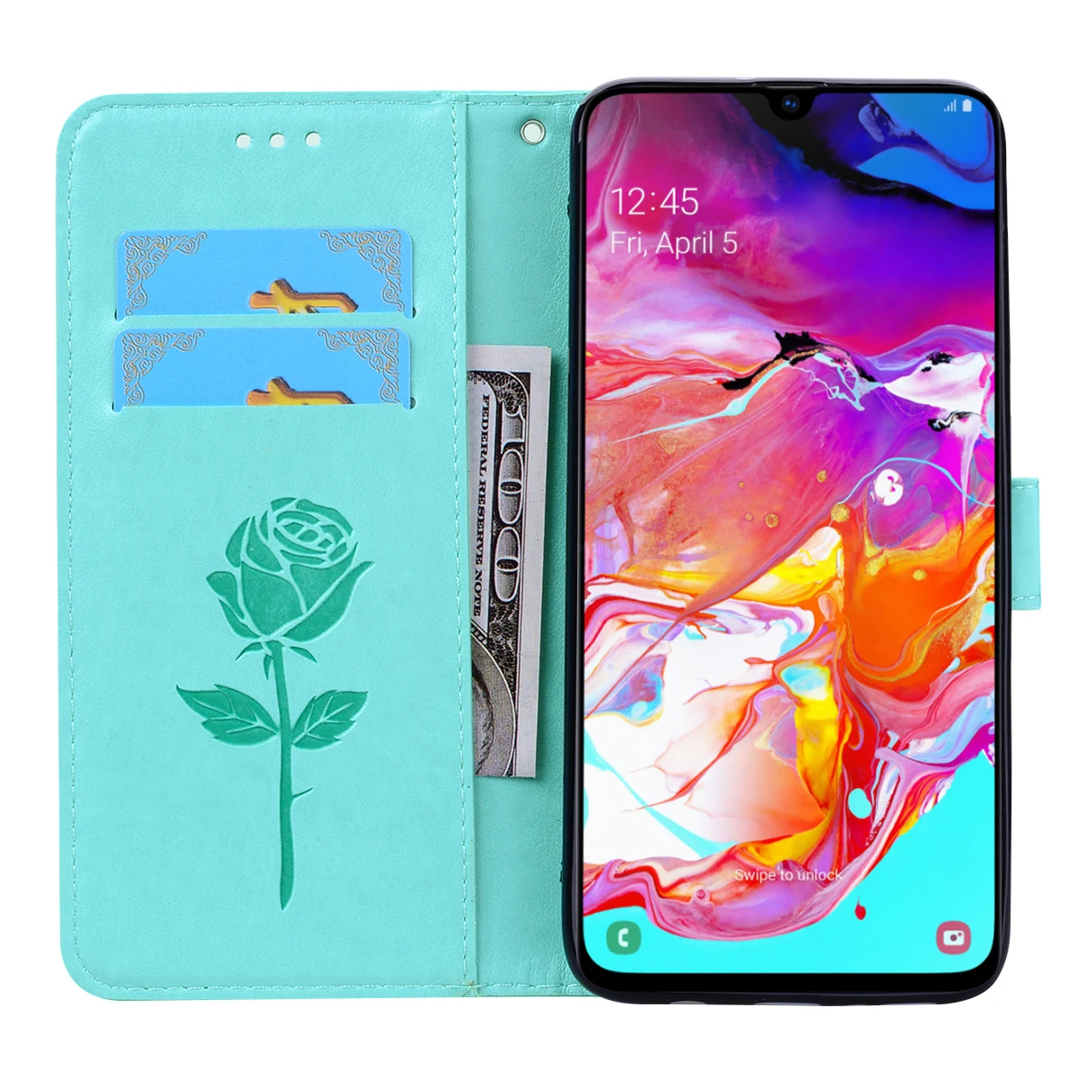 Elegant 3D Embossed Flip Leather Phone Case Coque