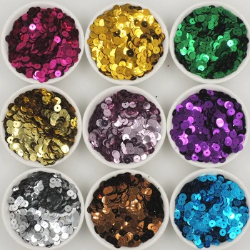 

10g 6mm plana redonda PVC lentejuelas costura artesanal lentejuelas para decoración la boda Vestido zapato tapas DIY accesorio