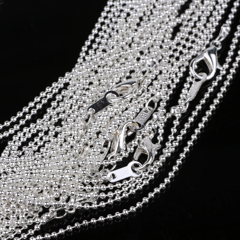 Buy 18" Necklace 1.5mm Silver Plated Ball Necklace