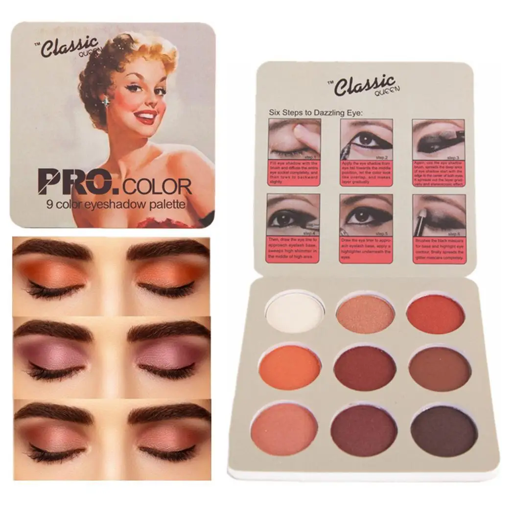 Классические стойкие тени для век палитры Модный Блестящий глаз диск теней 9