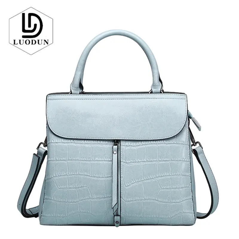 LUODUN Brand new cowhide handbag spring and summer Europe and the United States fashion stone pattern shoulder bag Messenger bag LUODUN Brand new cowhide handbag spring and summer Europe and the United States fashion stone pattern shoulder bag Messenger bag
