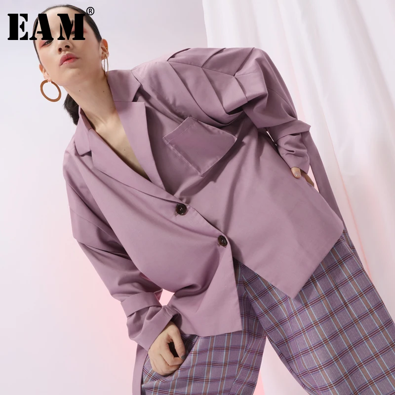 Printemps Apricot Femmes Taille Veste Abricot Revers Ji586 purple 2019 De Marée Manches Ruban Manteau Lâche Grande Point eam À Longues Mode Nouveau RZOAqEgwx
