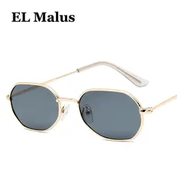 [EL Malus] небольшой тонкий квадратный рамки солнцезащитные очки для женщин для мужские красный загар объектив Металлические оттенки