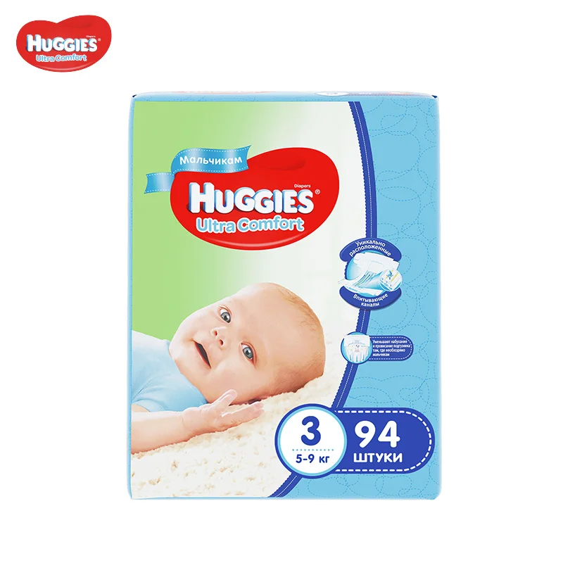 

Подгузники Huggies для мальчиков Ultra Comfort 5-9 кг (размер 3) 94 шт