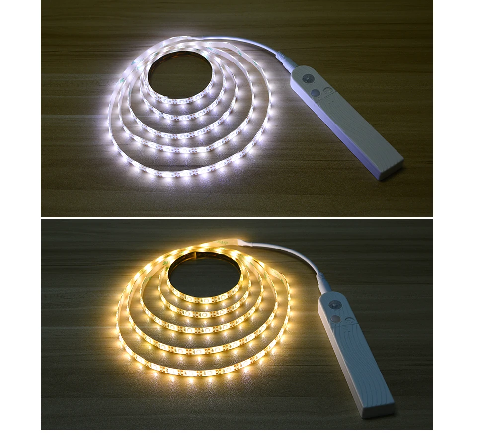 Лайт работает без проводов. Warm White smd2835. Luazon Lighting, светодиодная лента с датчиком движения 2м ip65 60led/м 6в. Светодиодная лента 3200к. Светодиодная лента на батарейках с датчиком движения.