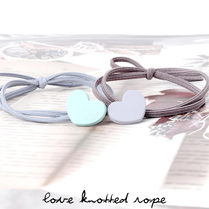 Love models knotted rope girl pure hair accessories Korean version of the color hair ring ladies solid color hair band