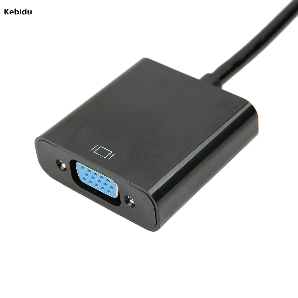 Адаптер-преобразователь Kebidu HDMI-совместимый с VGA 1080P дисплей HDTV аудиокабелем для
