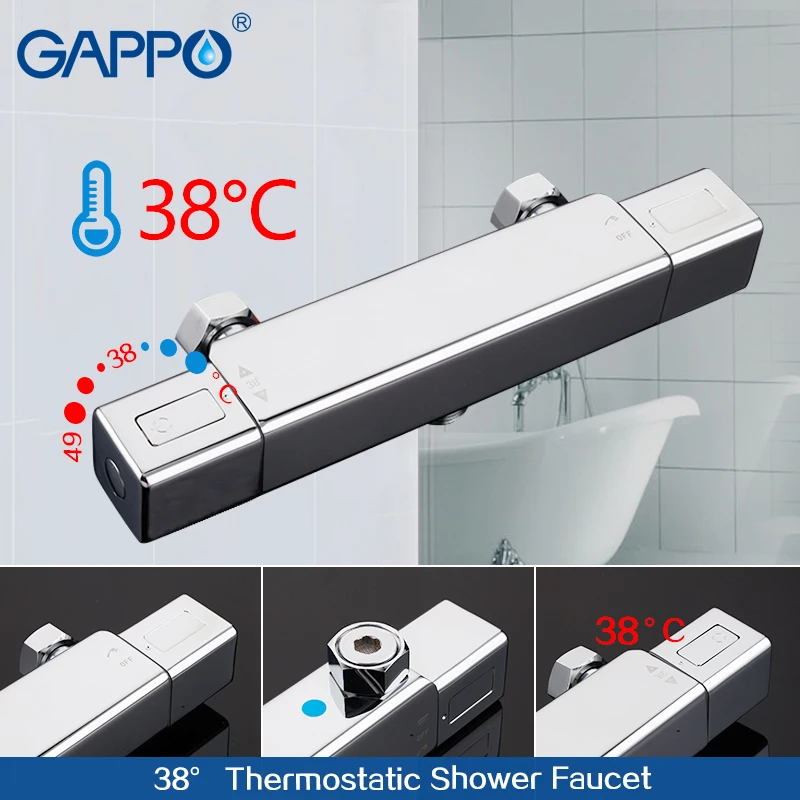 GAPPO Sanitary Ware Suite bathroom thermostatic shower tap set bathtub faucet main body bath shower mixer system set
