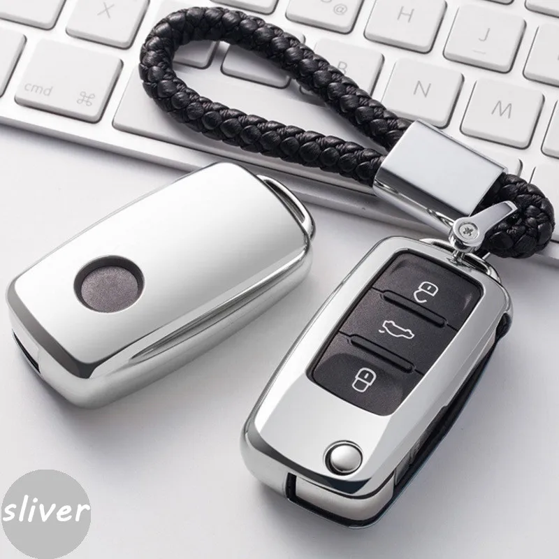 TPU чехол для автомобильного ключа Volkswagen Polo Golf Passat Touareg Tiguan ключей держатель брелок