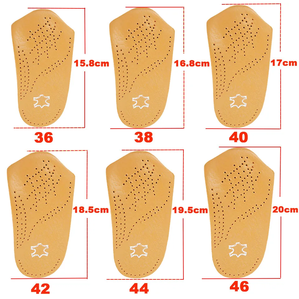 3/4 длина кожаная стелька плоская для ног, ортопедический супинатор 2,5 см подкладка для обуви на половину стопы ортопедические стельки обувь для женщин и мужчин