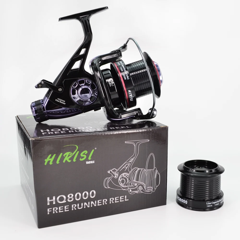 Carp Fishing Reels Bait Runner Big Free Runner Double Brake Feeder 10+1 Ball Bearing Spinning Reel HQ8000