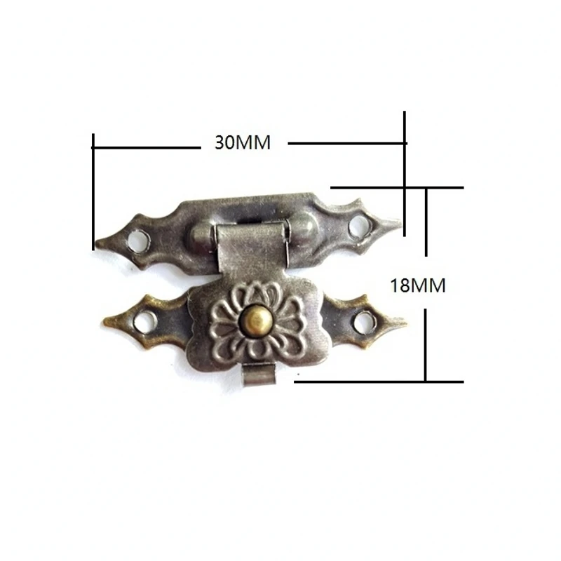 100 шт 30*18 мм антикварные бронзовые металлические защелки с пряжками ловит деревянный подарочный упаковочный цветочный ювелирный ящик дверная фиксация шкафа