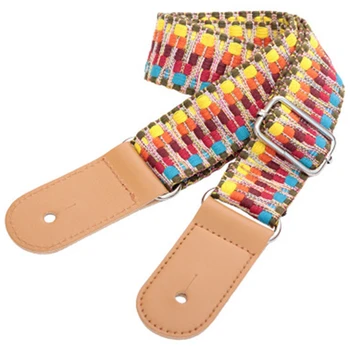 

Longteam Ethnic Style Uklele Tail Nail Cotton Strap Ukulele Leather Head Strap