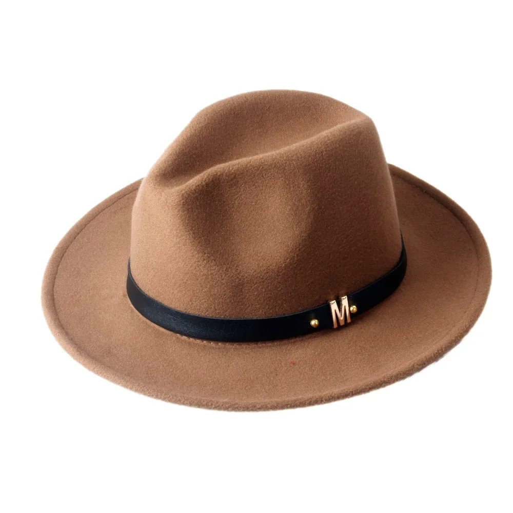 Новая шерстяная мужская шляпа от солнца для джентльмена с широкими шерстяными шапками для джазования с полями, церковная Кепка Панама Федора 20