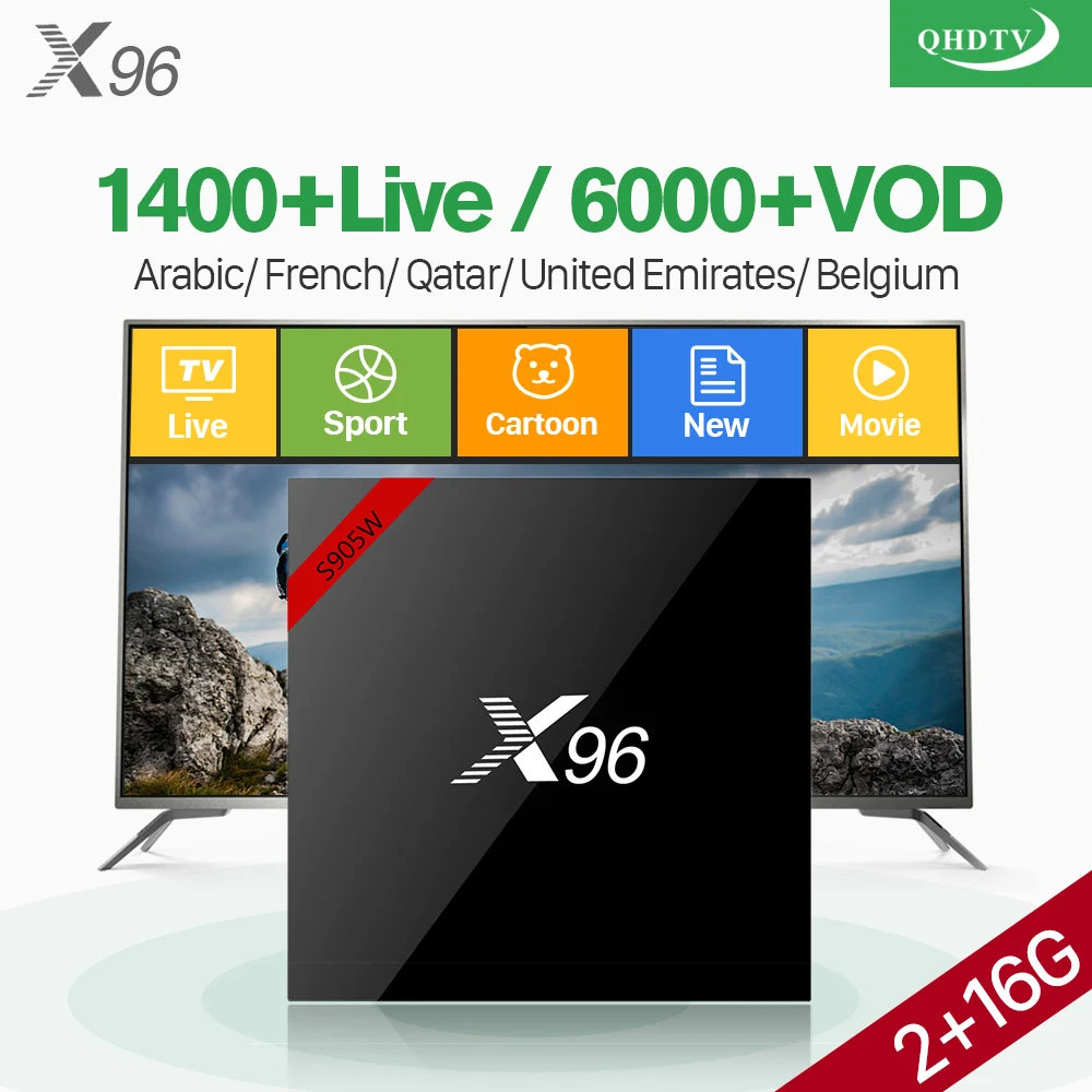 

X96W IPTV Subscription 1 year QHDTV French Arabic IPTV Code FULL HD TV Box Android Belgium Qatar Netherlands IPTV France Morocco