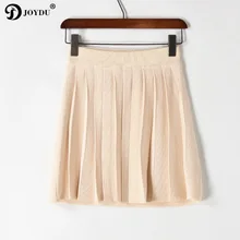 JOYDU Новая Элегантная стильная вязанная мини шикарная летняя юбка Женская высокая талия корейская модная плиссированная юбка jupe saia faldas