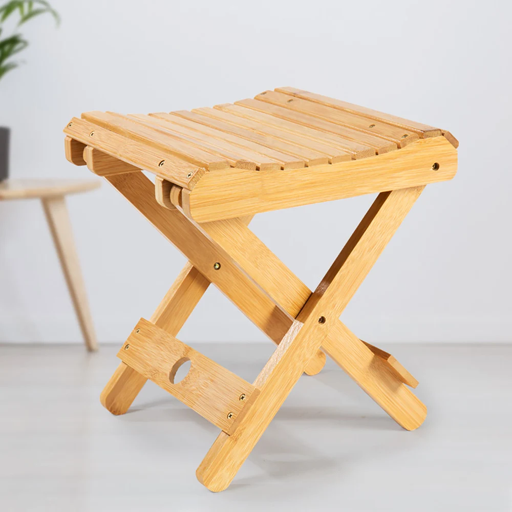 Small Chair Natural Bamboo Folding Chair Folding Stool Mini Chair Portable Chair Collapsible Chaires Folded Seat Small Folding