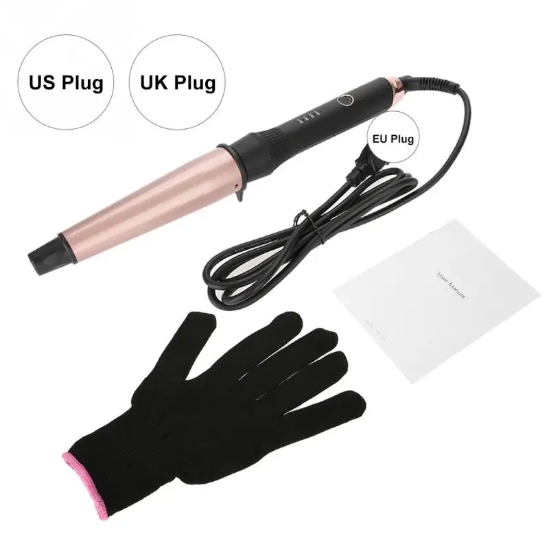 

Professional Hair Curlers Electric Curl Ceramic Hair Curling Iron Wand Roller With Interchangeable Glove Hair Styling Tools