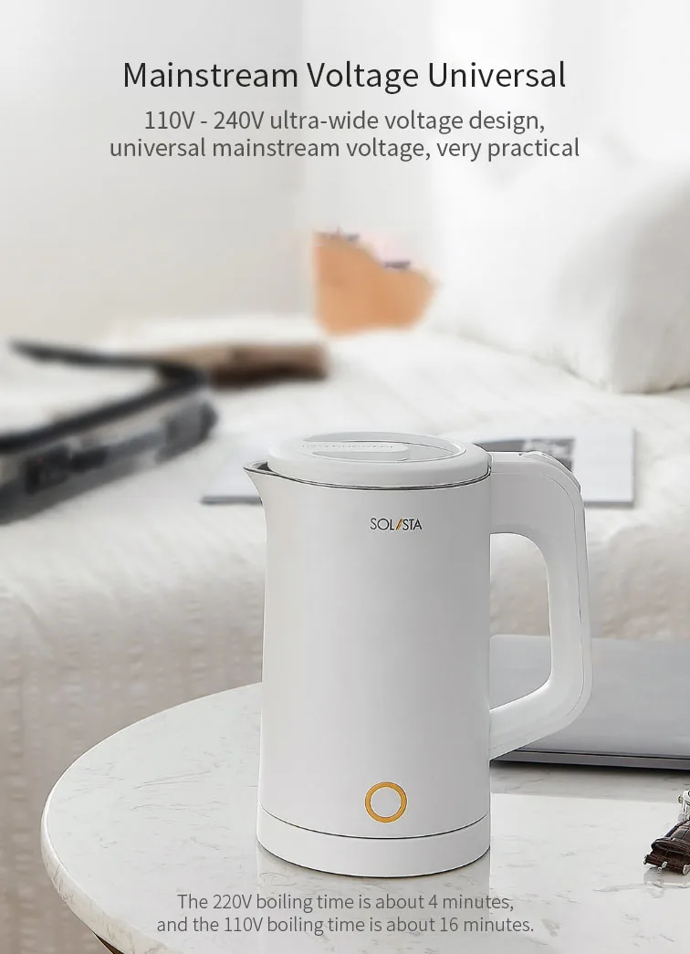 XIAOMI SOLISTA S06-W1 0.6L/1000 W небольшой Электрический чайник 110 V-220 V Кухня воды чайник устройство для кипячения